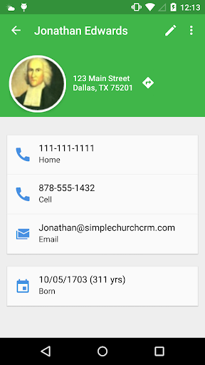 SimpleChurch CRM Screen 3