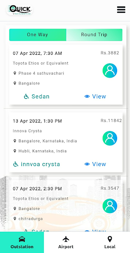 Quick Car Driver Partners App Screen 2