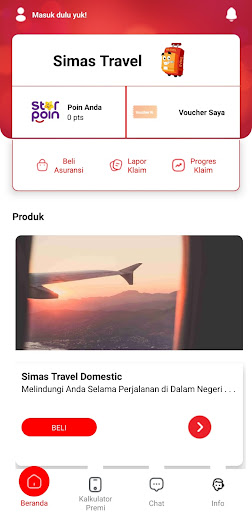 Android application Simas Travel screenshort