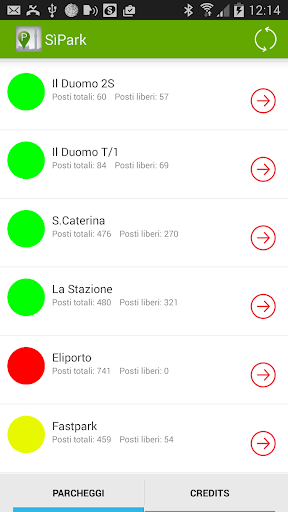 Android application SìPark screenshort