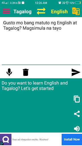 English to Tagalog Translator Screen 2