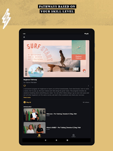 Screenshot of OMBE Surf Training