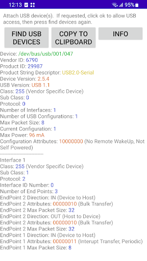 Screenshot of USB Host Test