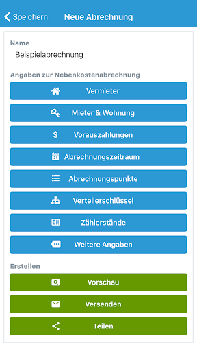 Android application Nebenkosten App für Vermieter screenshort