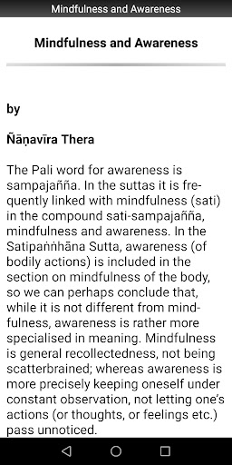 Mindfulness and Awareness