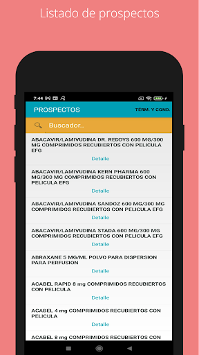 Android application Prospectos Médicos screenshort