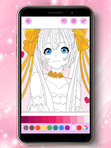 Anime Bride Girl Coloring Book