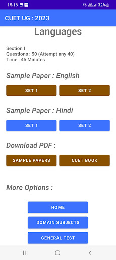 CUET (UG) Sample Paper 2024 Screen 2