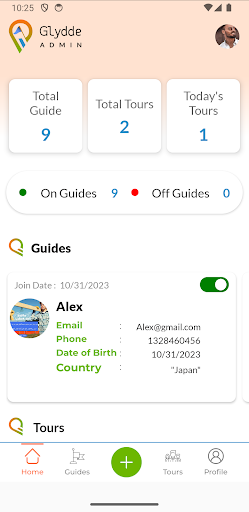 Admin Glydde Screen 2