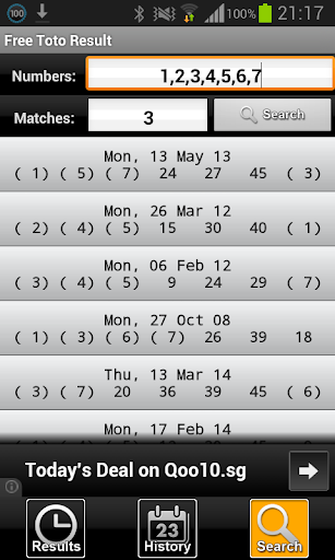 SG ToTo Results Screen 3