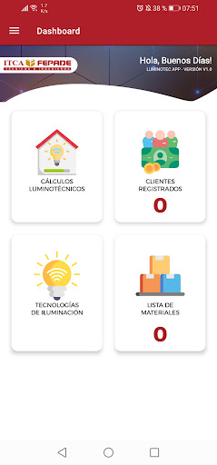Luminotec APP Screen 2