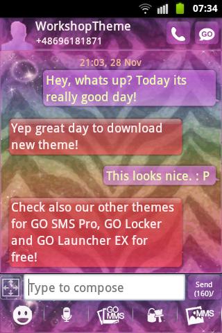 Android application Theme Zebra GO SMS screenshort