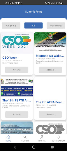 Android application Summit Point screenshort