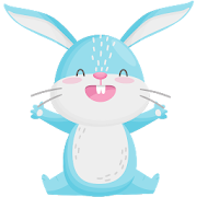 Blue Bunny Stickers - WAStickerApps for WhatsApp