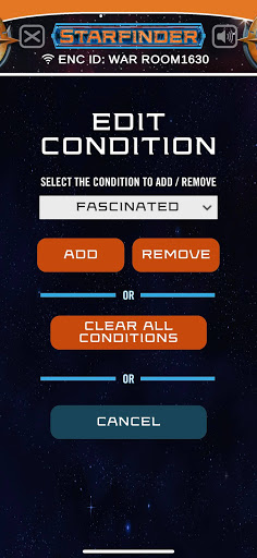 Android application Starfinder Combat Tracker screenshort
