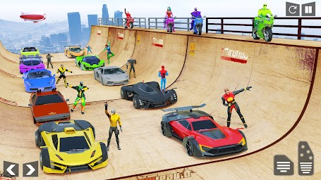 SuperHero Mega Ramp: Car Games