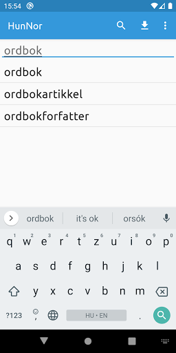 Android application HunNor Dictionary screenshort