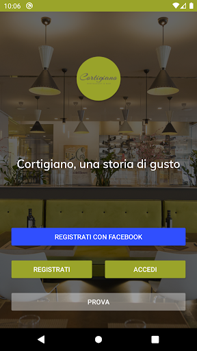 Android application Cortigiano Restaurant screenshort