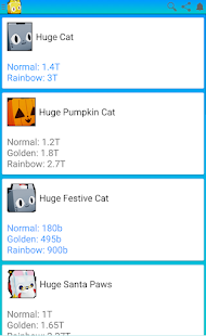 Pet Simulator X Value list Screenshot