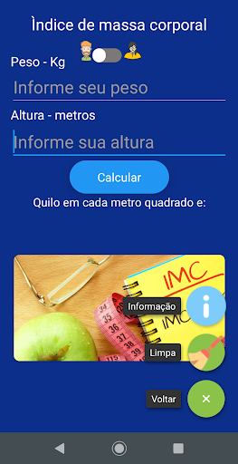 Android application IMC Peso Ideal screenshort