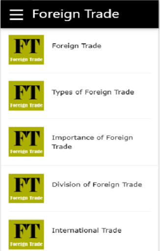 Android application Foreign Trade screenshort