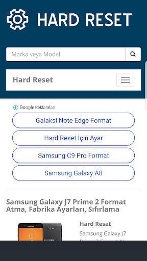 Android application Hard Reset - Fabrika Ayarların screenshort