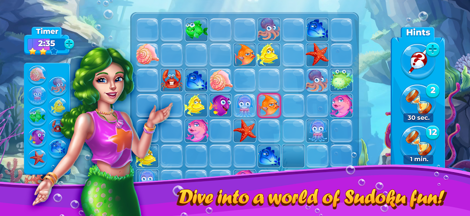#1. Fish Sudoku - cute puzzle (Android) Által: Kalyna Digital