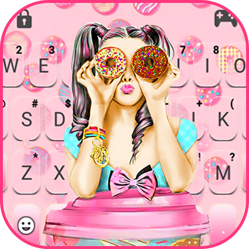 Pink Donut Girl Keyboard Theme logo
