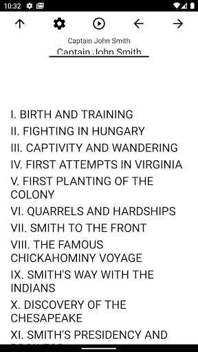 Android application Book, Captain John Smith screenshort