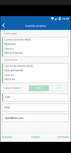 App Bancanet Screen 2