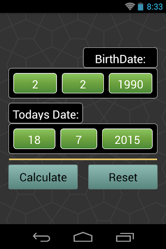 Android application Age Calculator screenshort
