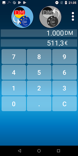 German Mark Euro converter Screen 2