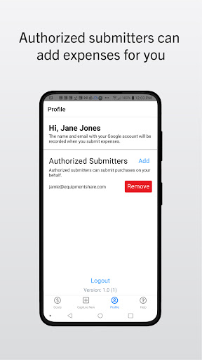 Screenshot of CostCapture