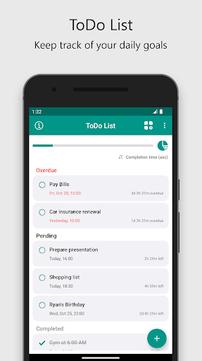 Android application ToDo screenshort