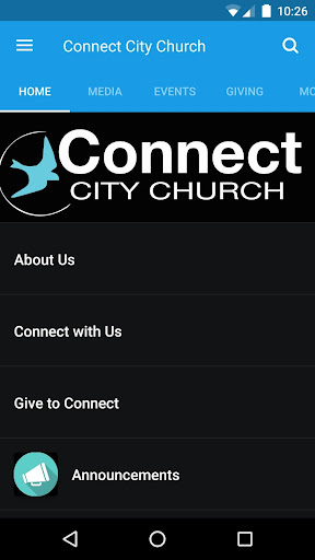 Android application Connect City Church screenshort