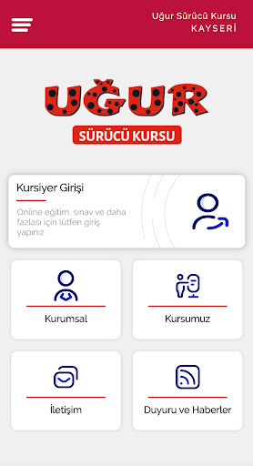 Android application Uğur Sürücü Kursu screenshort