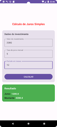 Calculo de juros klv Screen 2