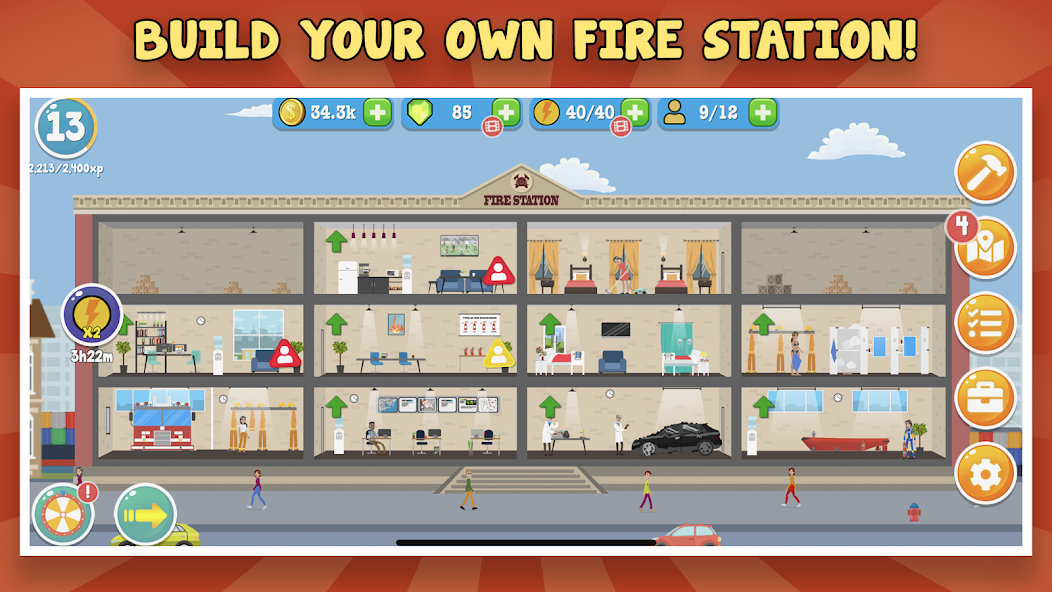 Fire Inc: Classic fire station tycoon builder game 1.0.23 APK + Mod (Unlimited money) untuk android