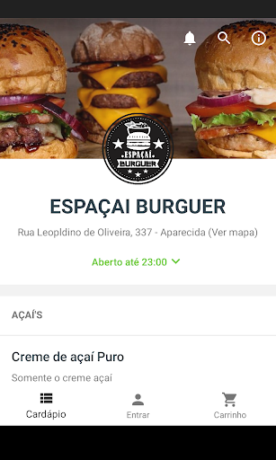 Android application ESPAÇAI BURGUER screenshort