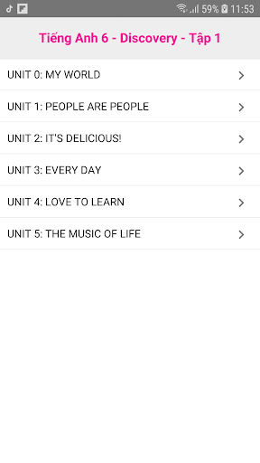 Android application Tieng Anh 6 Discovery - Englis screenshort