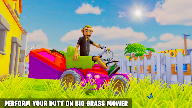 #4. Lawn Grass Cutting Mowing Sim (Android) By: Doorment Games