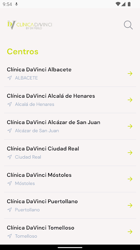Android application Clínica DaVinci screenshort