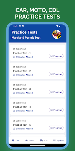 Android application Maryland Permit Test screenshort
