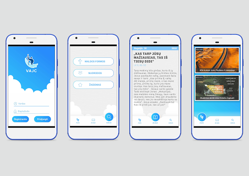 Android application VAJC - pažinti, augti, tikėti screenshort
