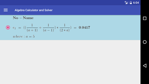 Algebraic Calculator
