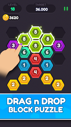 Hexa Puzzle Connect – Hex number Merge Gameのおすすめ画像4