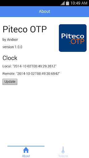 Android application Piteco OTP screenshort