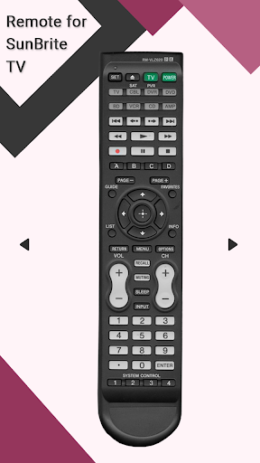 Android application Remote for SunBrite TV screenshort