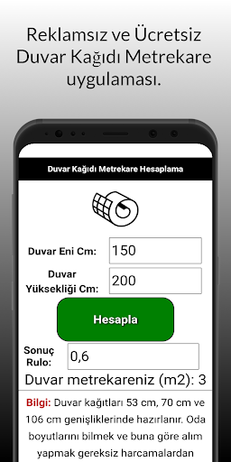Android application Duvar Kağıdı Metrekare Hesapla screenshort