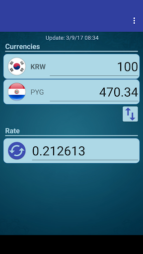 Android application S Korea Won x Paraguay Guarani screenshort